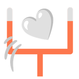 american football and white heart