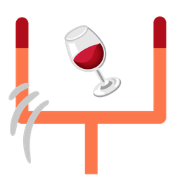 american football and wine glass