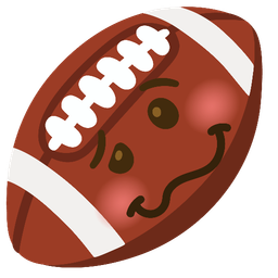 american football and woozy face