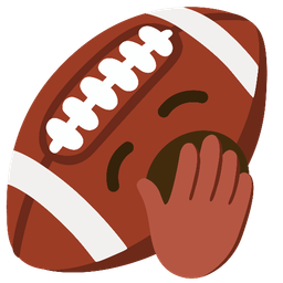 american football and yawning face