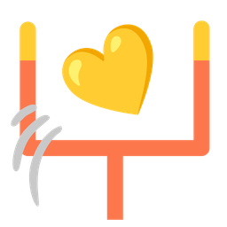 american football and yellow heart