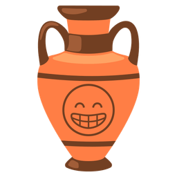 Amphora and Beaming face with smiling eyes