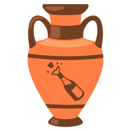 Amphora and Bottle with popping cork