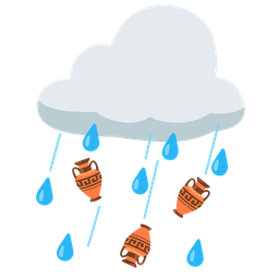 Amphora and Cloud with rain