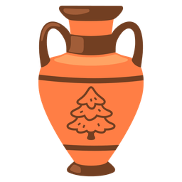 Amphora and Evergreen tree