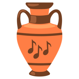 Amphora and Musical notes