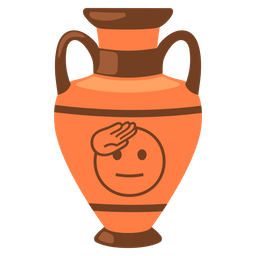 Amphora and Saluting face