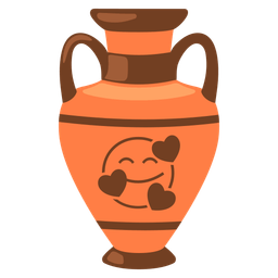 Amphora and Smiling face with hearts