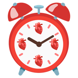 anatomical heart and alarm clock