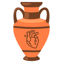 anatomical heart and amphora