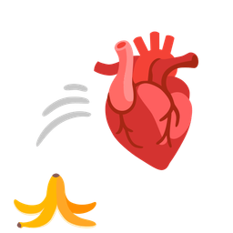 anatomical heart and banana