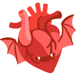 anatomical heart and bat