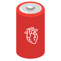 anatomical heart and battery