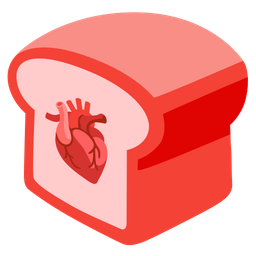 anatomical heart and bread