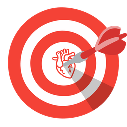 anatomical heart and bullseye