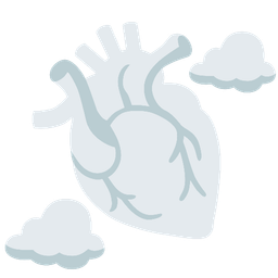 anatomical heart and cloud