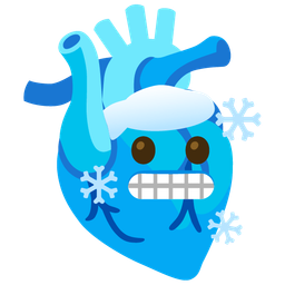 anatomical heart and cold face