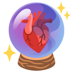 anatomical heart and crystal ball