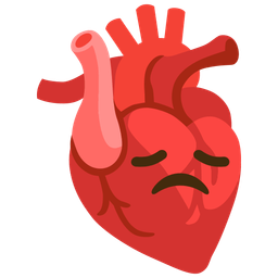 anatomical heart and disappointed face