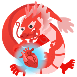 anatomical heart and dragon