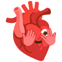 anatomical heart and face with peeking eye