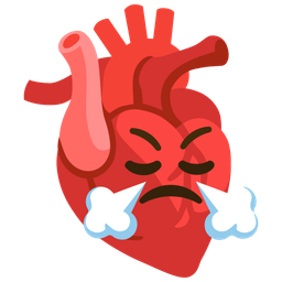 anatomical heart and face with steam from nose