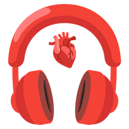 anatomical heart and headphone