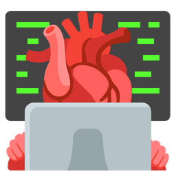 anatomical heart and laptop