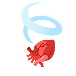 anatomical heart and leaf fluttering in wind