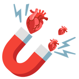 anatomical heart and magnet