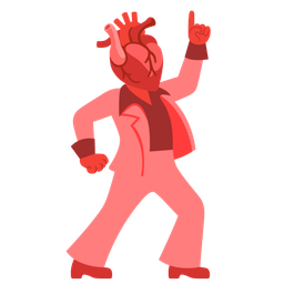 anatomical heart and mirror ball