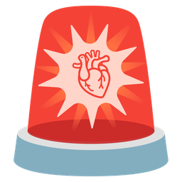 anatomical heart and police car light