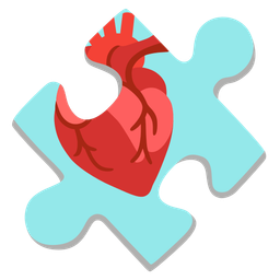 anatomical heart and puzzle piece