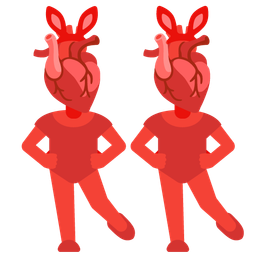 anatomical heart and rabbit face