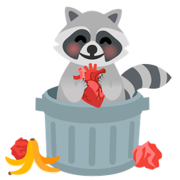 anatomical heart and raccoon