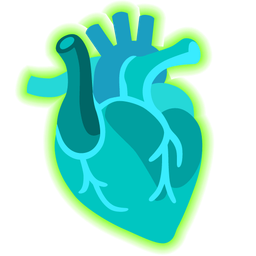 anatomical heart and radioactive