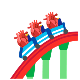 anatomical heart and roller coaster