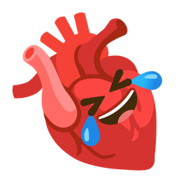 Anatomical heart and Rolling on the floor laughing