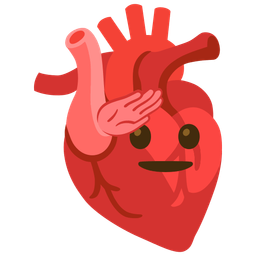anatomical heart and saluting face