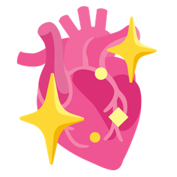 anatomical heart and sparkling heart