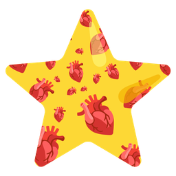 anatomical heart and star