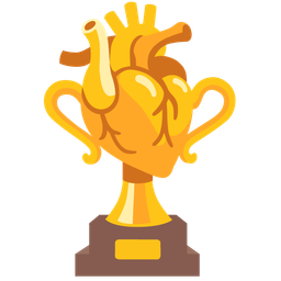 anatomical heart and trophy