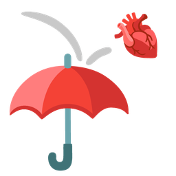 anatomical heart and umbrella