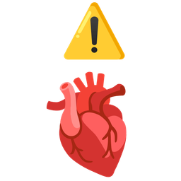 anatomical heart and warning