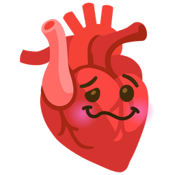 anatomical heart and woozy face