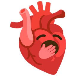 anatomical heart and yawning face