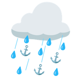 anchor and cloud with rain