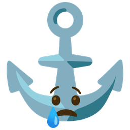 anchor and crying face