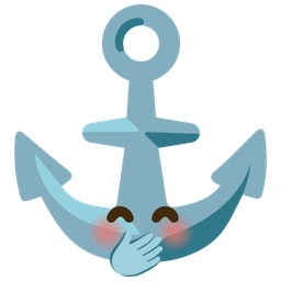 anchor and face with hand over mouth