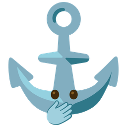 anchor and face with open eyes and hand over mouth
